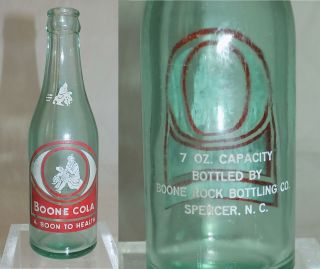 Vintage Daniel Boone Cola Boone Rock Bottling Co.  Spencer Nc 1950s