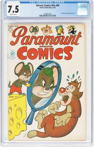 Harvey Comics Hits 60 Cgc Vf 7.  5 - 2nd Harvey Casper - Paramount Animated 1