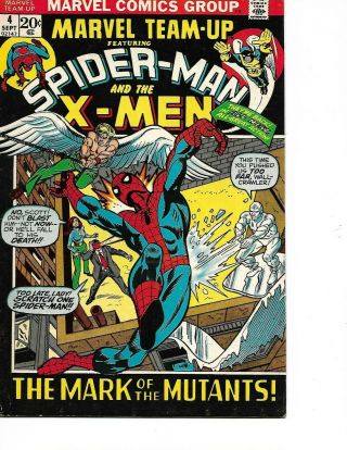 Marvel Team Up 4 Featuring Spider - Man And X - Men (sept 1972,  Marvel) Morbius