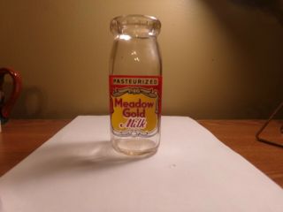 Vintage Meadow Gold Milk Bottle 1/2 Pint