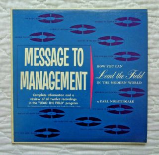 Earl Nightingale Message To Managment Lp,  1961,  Rare,  Exc.  Cond,  Both Inserts Too