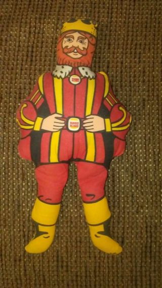 Vintage Burger King Mascot Plush Doll Stuffed Figure Toy