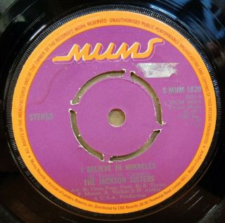 The Jackson Sisters I Believe In Miracles Og Uk Mums 7 " S Mum 1829 Clip
