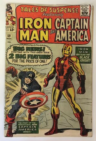 Tales Of Suspense 59 Marvel Comics 1964 Iron Man Captain America Classic Cover