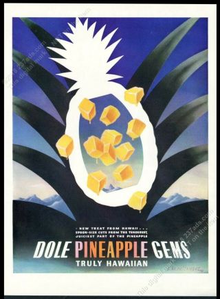 1938 Dole Pineapple A.  M.  Cassandre Great Art Vintage Print Ad