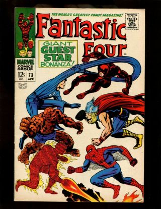 Fantastic Four 73 Fnvf Kirby Sinnott Spider - Man Daredevil Thor