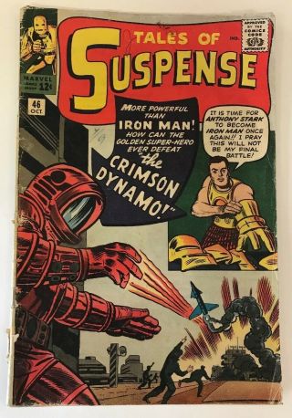 Tales Of Suspense 46 Marvel Comics 1963 Gd/vg Iron Man 1st Crimson Dynamo App.