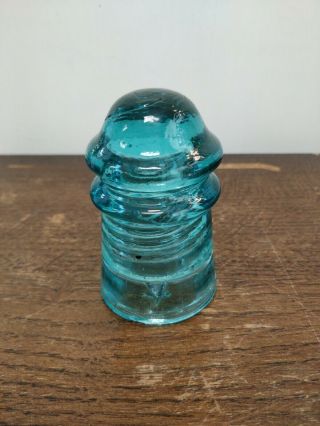 Vintage Light Aqua - Blue Star Pony Glass Insulator Cd 106 Cd106 Smooth Bottom