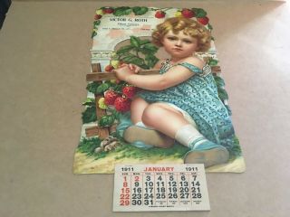 1911 Advertising Die Cut Victor G.  Roth Pilsen Grocery Chicago Calendar