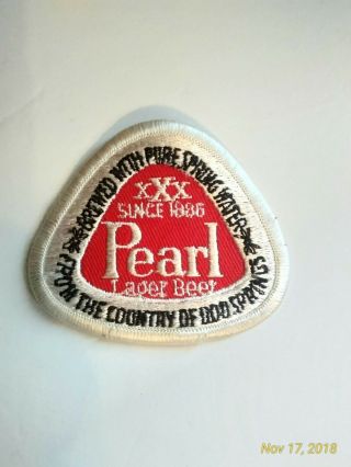 A Classic Vintage " Pearl " Lager Beer Iron/sew On Red & White Patch Nos