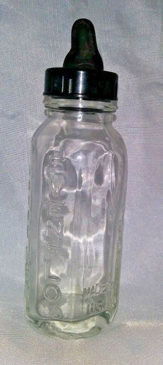 Vintage Evenflo Mini Clear Glass Baby Doll Bottle With Top And Nipple