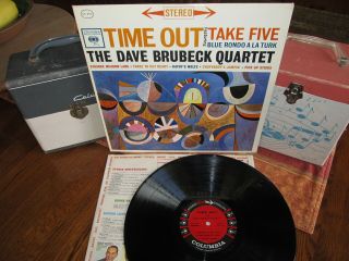 Dave Brubeck Quartet Rare Vinyl Lp Take Five 1959 Columbia Stereo 6 Eye