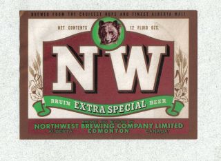 Beer Label - Canada - Nw Extra Special Beer - Edmonton,  Alberta