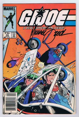 Gi Joe 34 Newsstand Variant Very Fine Signed W/coa Mike Zeck 1985 Marvel Comics