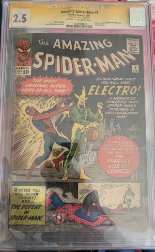 Spider - Man 9 Cgc 2.  5 Ss Stan Lee.  1st Electro