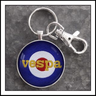 Vintage Vespa Shoulder Patch Photo Keychain Great Gift 
