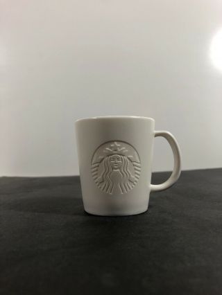 Starbucks Coffee 2015 Demi White Etched Siren Mermaid Espresso 3oz Mug Cup