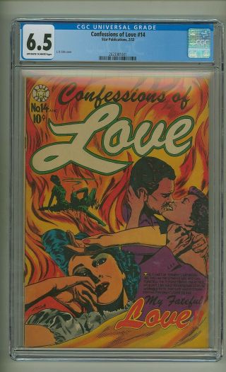 Confessions Of Love 14 (cgc 6.  5) Ow/w Pgs; L.  B.  Cole Cover; Star; 1953 (c 24856)