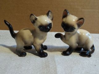 Vintage Ucagco Siamese Kitten Cat Salt & Pepper Shakers Japan Porcelain