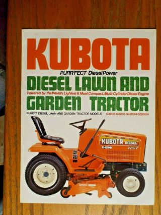 Kubota G3200 G4200 G5200 G6200 Garden Tractor Brochure 1983 == Postage Usa
