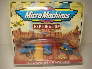 Galoob Micro Machines 3 Cavern Crawlers Excavation Construction Vehicle Set Mip