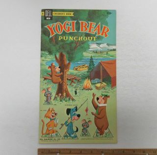 Vintage 1959 Yogi Bear Hanna Barbera Dell Book Punch - Out Figures Playset Wz5016