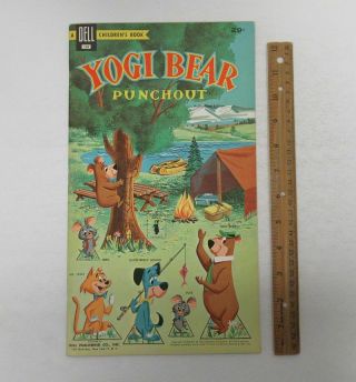 Vintage 1959 YOGI BEAR Hanna Barbera Dell Book Punch - Out Figures Playset wz5016 2