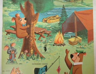Vintage 1959 YOGI BEAR Hanna Barbera Dell Book Punch - Out Figures Playset wz5016 4