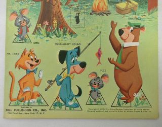 Vintage 1959 YOGI BEAR Hanna Barbera Dell Book Punch - Out Figures Playset wz5016 5