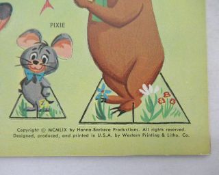 Vintage 1959 YOGI BEAR Hanna Barbera Dell Book Punch - Out Figures Playset wz5016 7