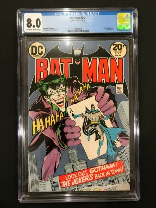 Batman 251 - Cgc 8.  0 (classic Neal Adams Cover)