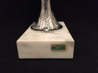 Vintage Equestrian Trophy Award Metal Wood Italian Marble Base Horse 3