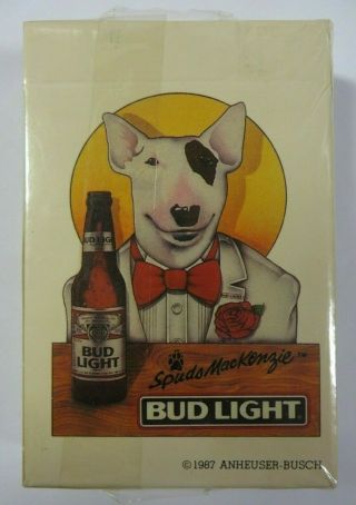 Vintage 1987 Playing Cards Spuds Mackenzie Bud Light Beer Advertising Deck