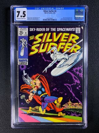 Silver Surfer 4 Cgc 7.  5 (1969) - Thor Vs Silver Surfer Classic Cover