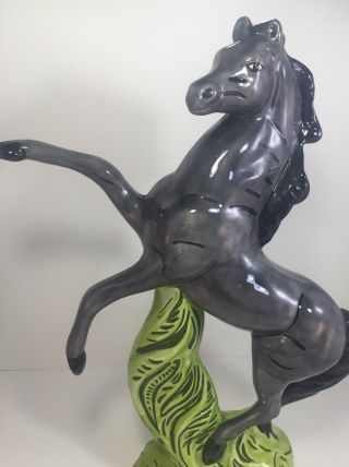 Vintage Lane Rearing Glazed Ceramic Horse Figurine Statuette 18” Tall 3