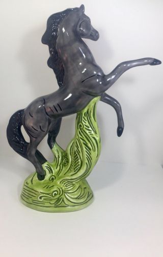 Vintage Lane Rearing Glazed Ceramic Horse Figurine Statuette 18” Tall 5