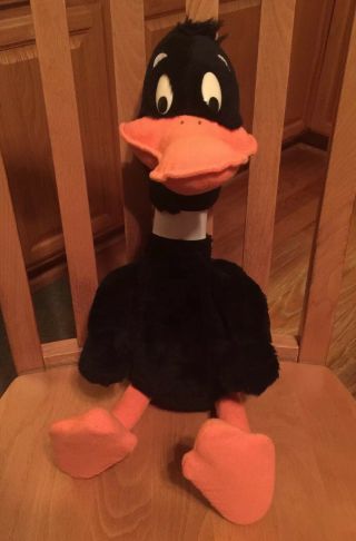 Daffy Duck Vintage 1980’s Looney Tunes Plush 20” Tall Poseable Old Stock