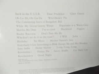 THE BEATLES DOUBLE WHITE ALBUM APPLE LABEL ALL 4 SIDES VIRGINAL 3