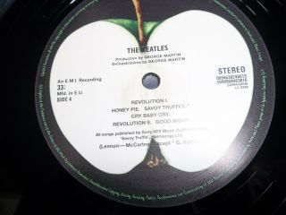 THE BEATLES DOUBLE WHITE ALBUM APPLE LABEL ALL 4 SIDES VIRGINAL 6