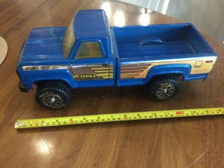 Vintage 1980s Tonka Die Cast Blue Pickup Truck 15 " Chevy Ford Dodge 4x4 80s Toy