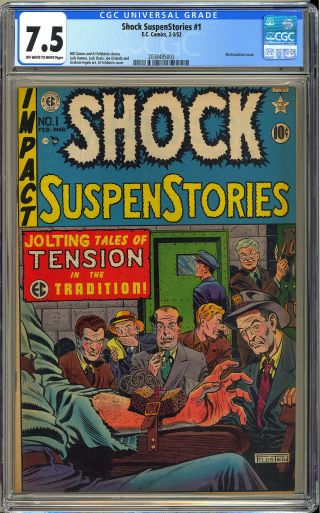 Shock Suspenstories 1 Classic Cover Pre - Code Horror Ec Comic 1952 Cgc 7.  5