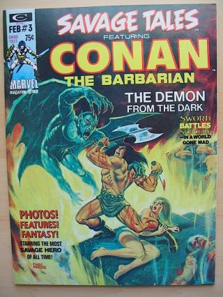 Savage Tales 3 Marvel Comics Conan The Barbarian Fine 1974 Barry Smith Red Nails