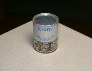 8 Oz.  Schlitz Malt Liquor Foil Paper Label Flat Top Beer Can 1963 Jos.  Schlitz