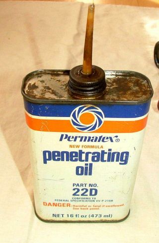 Vtg Permatex Penetrating Oil (parts No.  22 D) Can Tin/metal 1 Pint (473ml) 1976