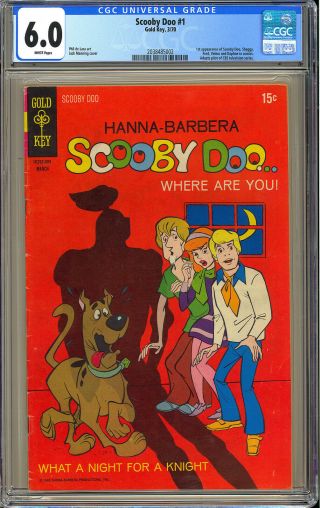 Scooby Doo 1 1st App.  White Pages Hanna - Barbera Gold Key 1970 Cgc 6.  0