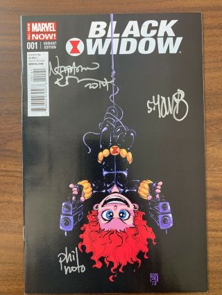 Black Widow 1 (vol.  5) Skottie Young Variant Signed Noto Edmondson Marvel Vf/nm