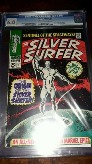 Silver Surfer 1 Cgc 6.  0 1968 - Origin Silver Surfer - Stan Lee Story