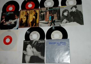 John Lennon 7x 7 " 45 1980 - 83 Nobody Told Me Stepping Out Watching Wheels Beatles