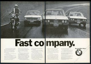 1973 Bmw 2002 Cs Coupe Sedan Motorcycle Photo Fast Company Vintage Print Ad