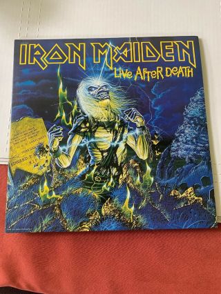 Iron Maiden Live After Death Vinyl 1985 Record (ex) Plus With Poster